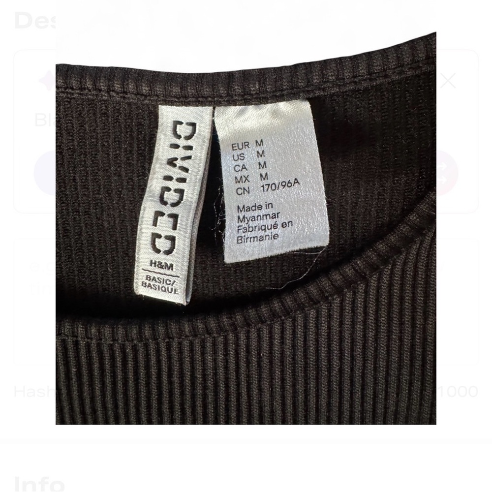 H&M Black Ribbed Top - Picture 2 of 2
